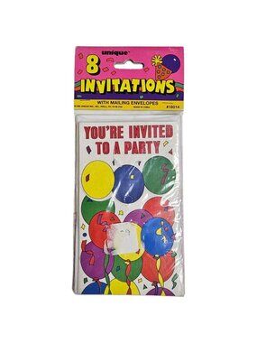 1995 "You're Invited To a Party" blank cards and envelopes